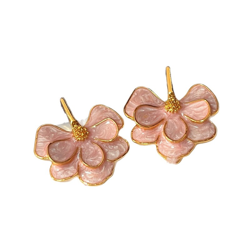 中古银针银杏叶花朵耳环时尚精致百搭耳钉小众高级感夸张耳饰批发|undefined
