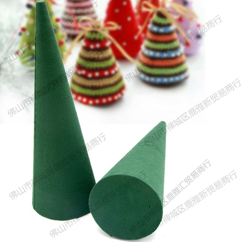 圣诞树花泥桌面花泥圆柱锥形花泥异形婚庆布置手工塔型鲜花泥