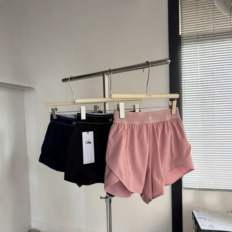 Alo Summer Yoga Sports Shorts Quick-Dry Double-Layer Anti-Exposure Sports Cycling Pants Wide-Leg Pants Casual Hot Pants for Women
