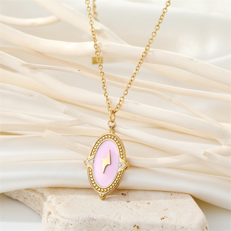 retro titanium steel cross Demon Eye Lightning Water Drop Snake Clavicle Chain