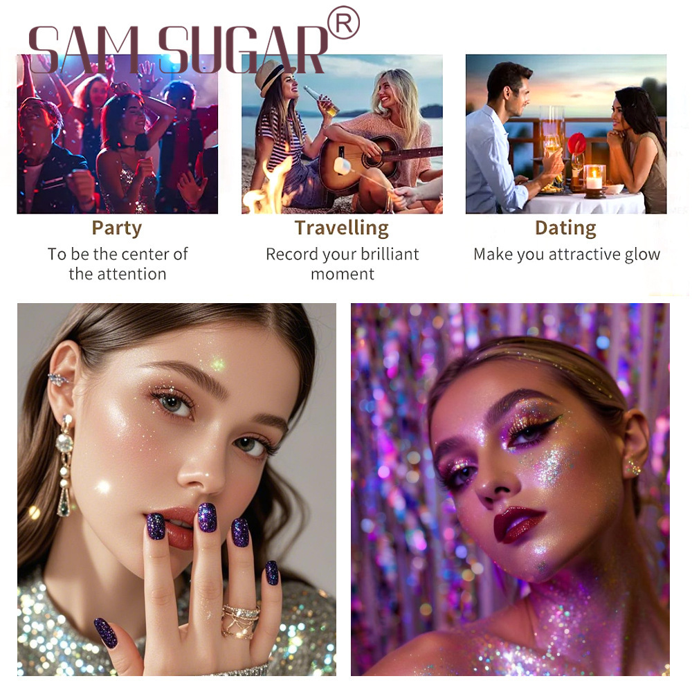 Glitzerndes Highlighter Puder Spray Für Gesicht Und Körper_voghion.com