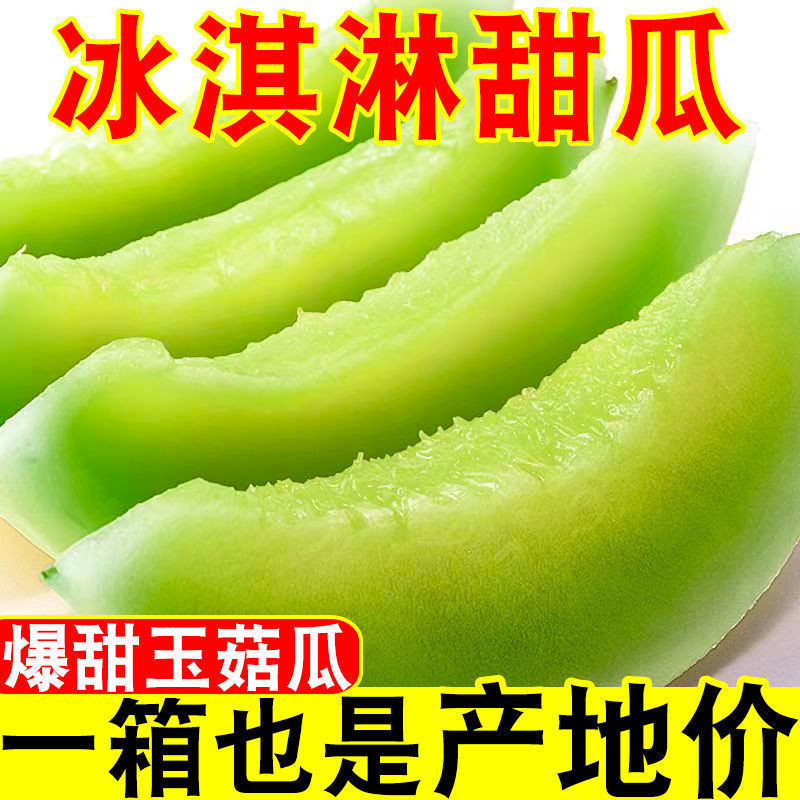 玉菇甜瓜水果冰淇淋奶香蜜瓜新鲜现摘应季水果哈密羊角蜜玫珑