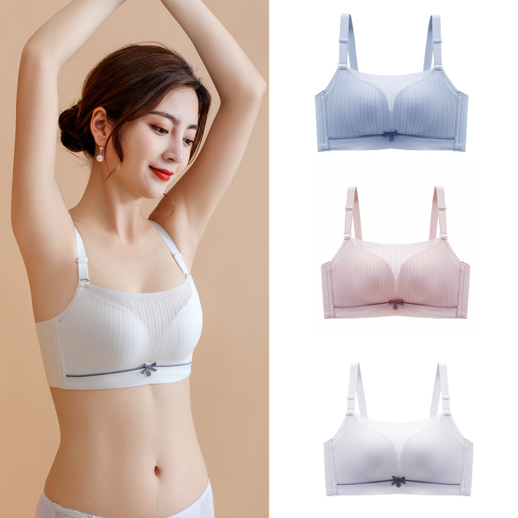 新款无钢圈网纱抹胸防走光聚拢收副乳调整型女士内衣文胸胸罩厂家