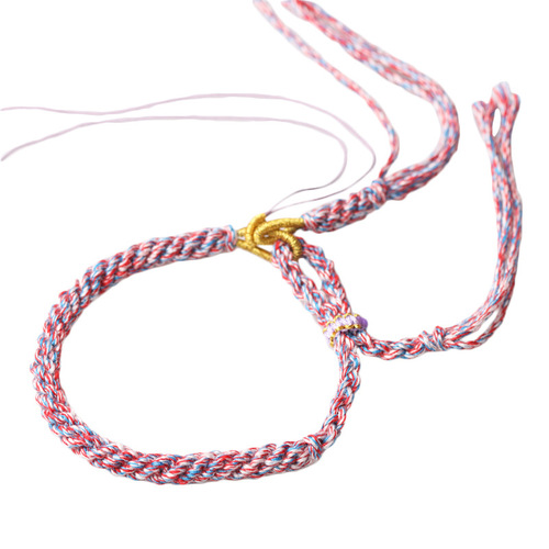 Hand-rolled cotton thread finely woven hand rope adjustable semi-finished men's and women's Tibetan ethnic jewelry handmade tassel bracelet rope