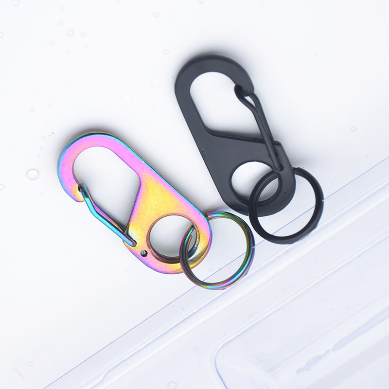 不锈钢迷你八字弹簧扣钥匙扣户外EDC登山扣宠物狗绳扣帐蓬连接环