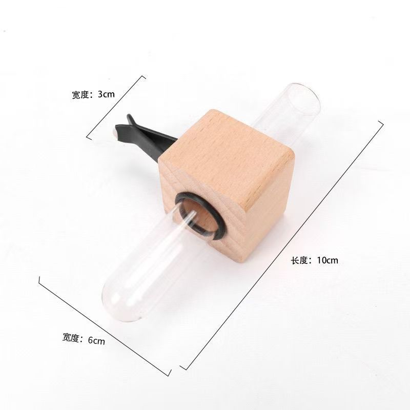 Arreglo floral de salida de aire cuadrado en forma de C, madera maciza, haya, nogal negro, video de aromaterapia, decoración de salida de aire, aromaterapia para coche