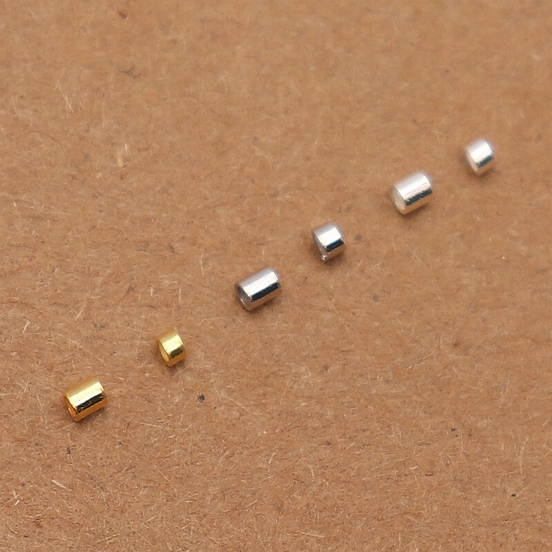 S925 Sterling Silver Barrel Bead Straight Tube Positioning Tube Fixed Tube DIY Handmade Bracelet Necklace Bracelet Can Clip Flat Positioning Beads S925 Sterling Silver Barrel Bead Straight Tube Positioning Tube Fixed Tube DIY Handmade Bracelet Necklace Bracelet Can Clip Flat Positioning Beads
