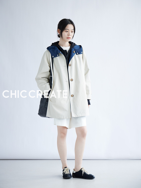 秀场款！柜4.6W+！双面穿连帽休闲中长款/长款夹克外套风衣女秋新|undefined