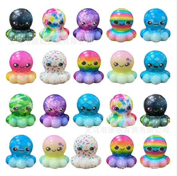 Cross-Border Amazon Octopus Squishy Cartoon Gashapon Axolotl Pu Slow Rebound Decompression Toy Pinch Wholesale