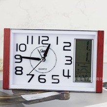 康巴丝大字体静音闹钟学生用老人钟表带日历办公农历客厅摆放台式