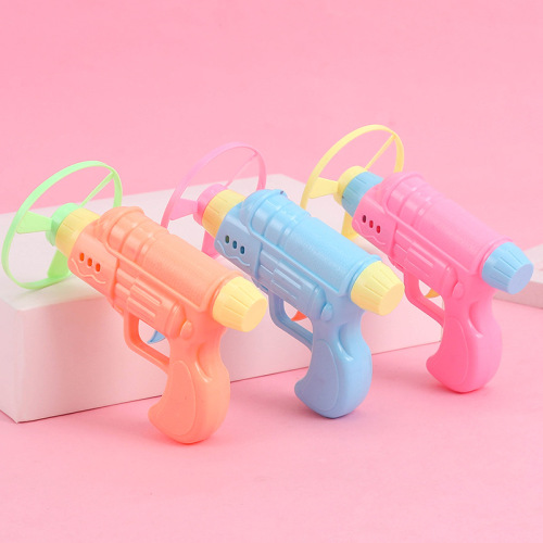 Children's gyro gun flying saucer gun gyro georotation gun pistol bamboo dragonfly flying wheel toy frisbee manufacturer wholesale