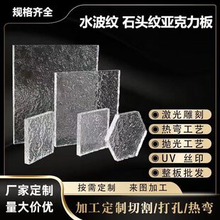 Pmma Acrylic Organic Glass Transparent Colorful Blue Stone Water Ripple Screen Processing Metabo