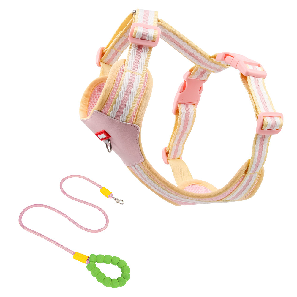 Cuerda de tracción para perros, espalda de pecho de mascota en forma de I de verano, cuerda de perro transpirable, correa para el pecho de oso Corgi para perros pequeños y medianos