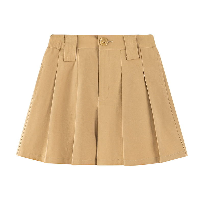 Falda de estilo universitario para niñas Falda de uniforme escolar caqui para niños Nuevos productos de otoño Falda plisada para estudiantes de escuela primaria de jardín de infantes