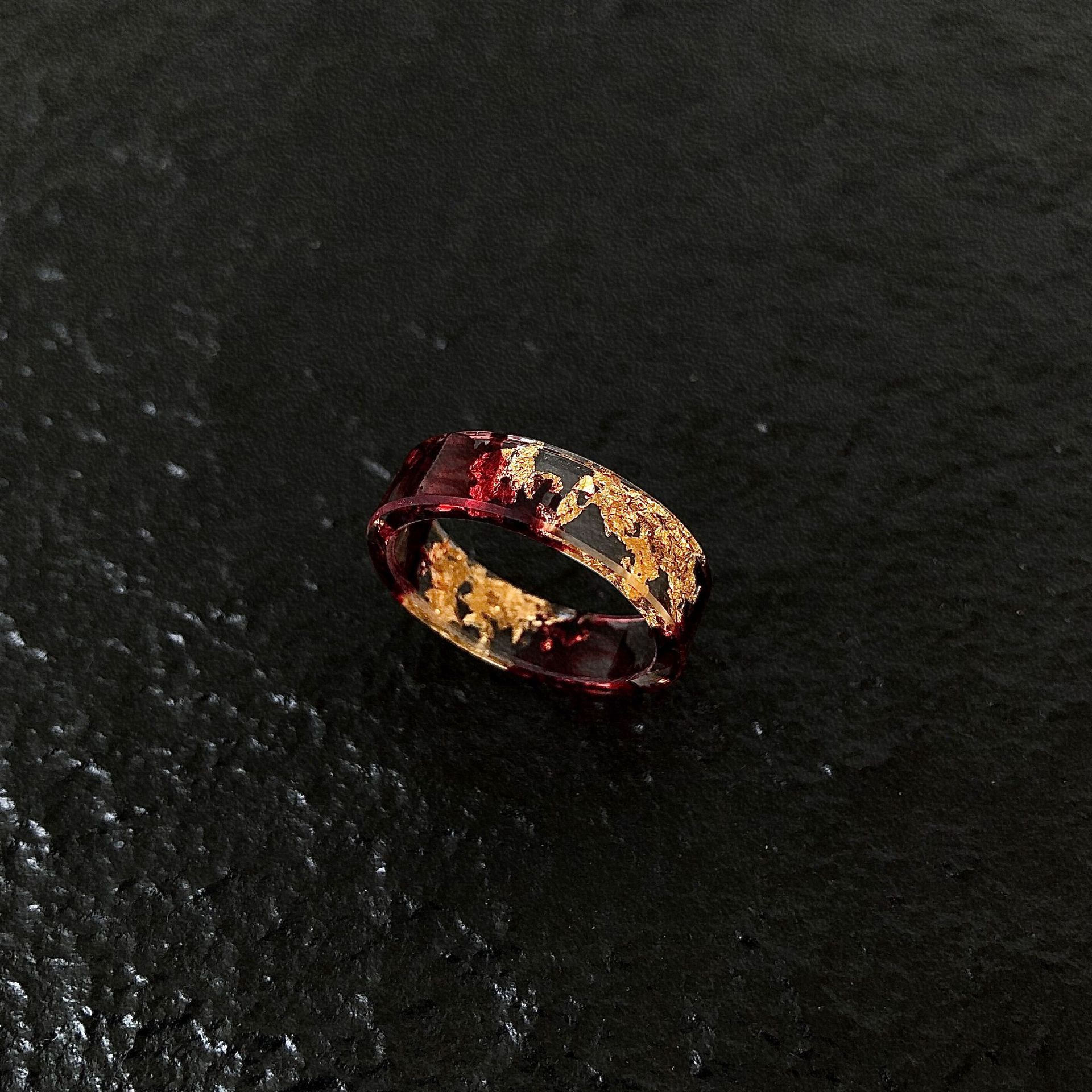 Retro Geometric Resin Enamel Unisex Rings 1 Piece