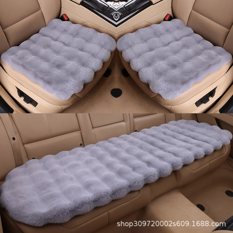 Plush cushion three-piece new bubble velvet car seat cushion thickened warm autumn and winter non-slip general car cushion