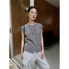 木兰 温柔细腻羊毛背心女2025十三行秋季新款亲肤毛织马甲女56153
