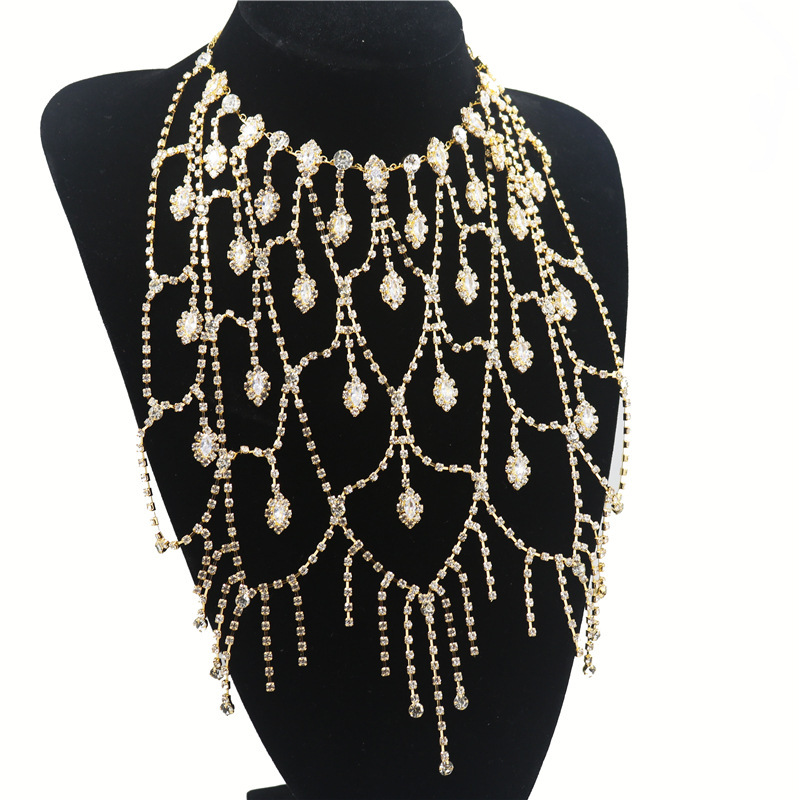 Claw Chain Rhinestone Makeup Party Bridal Jewelry Necklace display picture 3