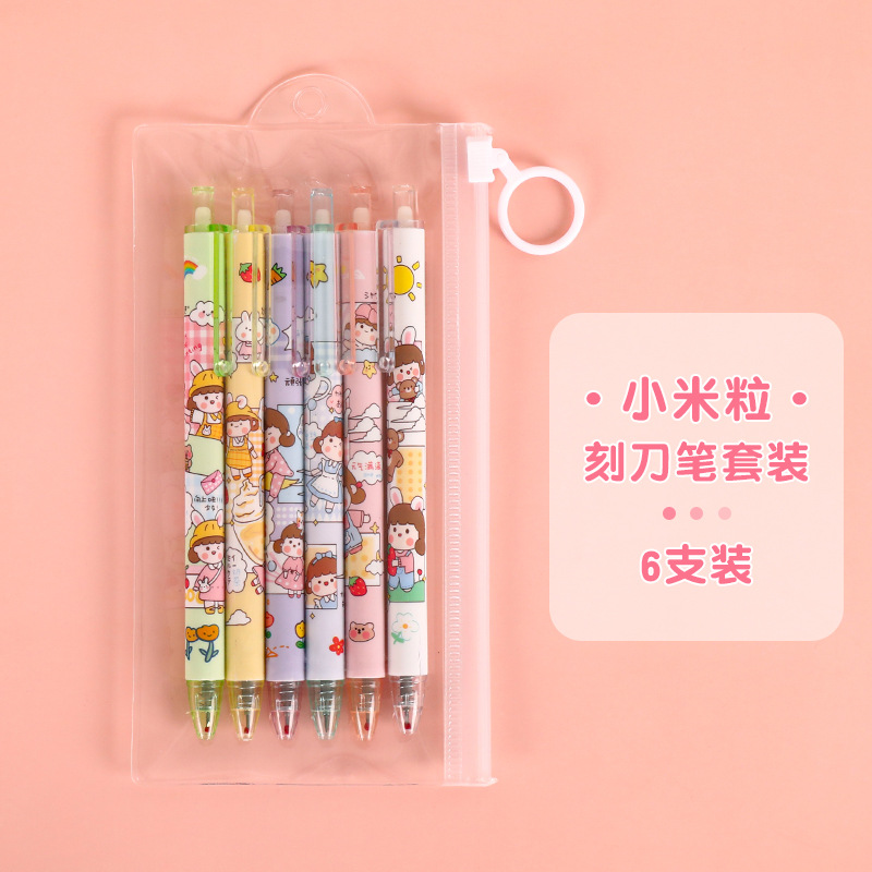 Temporada escolar prensa mano cuenta talla cuchillo pluma chica corazón lindo papel hecho a mano corte cuchillo pequeña herramienta en forma de pluma pequeña cabeza de cuchillo pequeño