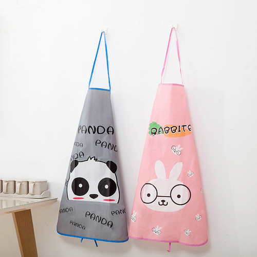 Cute cartoon waterproof and oil-proof princess apron Korean style fashionable kitchen cooking half-length adult sleeveless apron