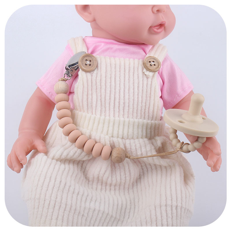 Suministros para bebés clip de chupete cadena anti-gota cuentas de silicona plana cuentas de Abacus Cadena de chupete Amazon nuevo