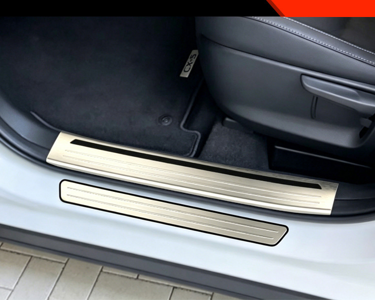 Suitable for 26 models of Mazda CX-5 modified cars, internal and external welcome threshold strips, stainless steel protective pedals