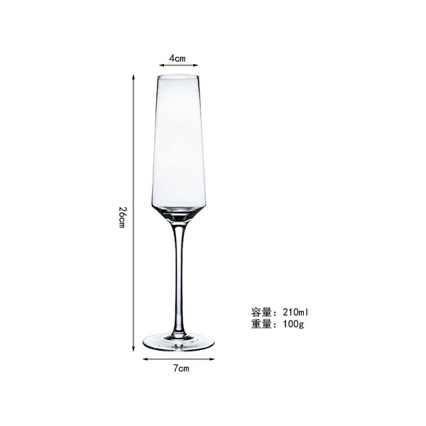 Transparent champagne glass