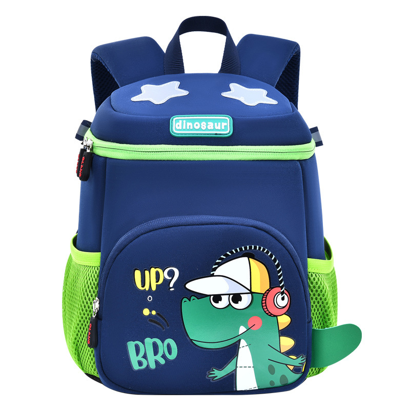 Nueva mochila de jardín de infantes de dibujos animados dinosaurios mochila de niños para reducir la carga de protección de crestas portátil para estudiantes de primaria mochila de hombro casual
