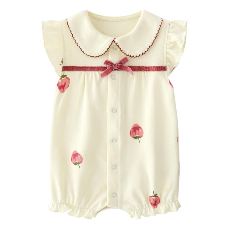 Bebé mono verano recién nacido algodón volando manga mameluco recién nacido bebé niña ropa delgada ropa de verano de las mujeres