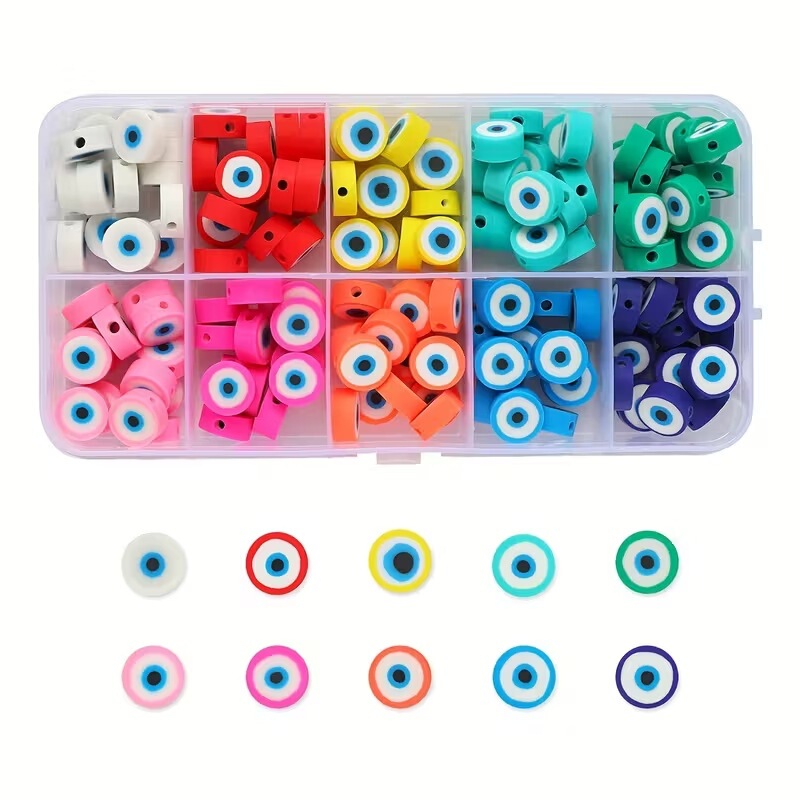 Soft Clay Polymer Clay Beads Evil Eye Beads DIY Jewelry Keychain Mobile Phone Chain Making Beading Accessories