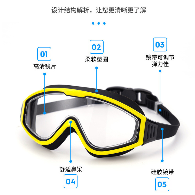 Kit de Gafas de Natación Graduadas y Gorro para Mujer de PC, Anti-empañamiento