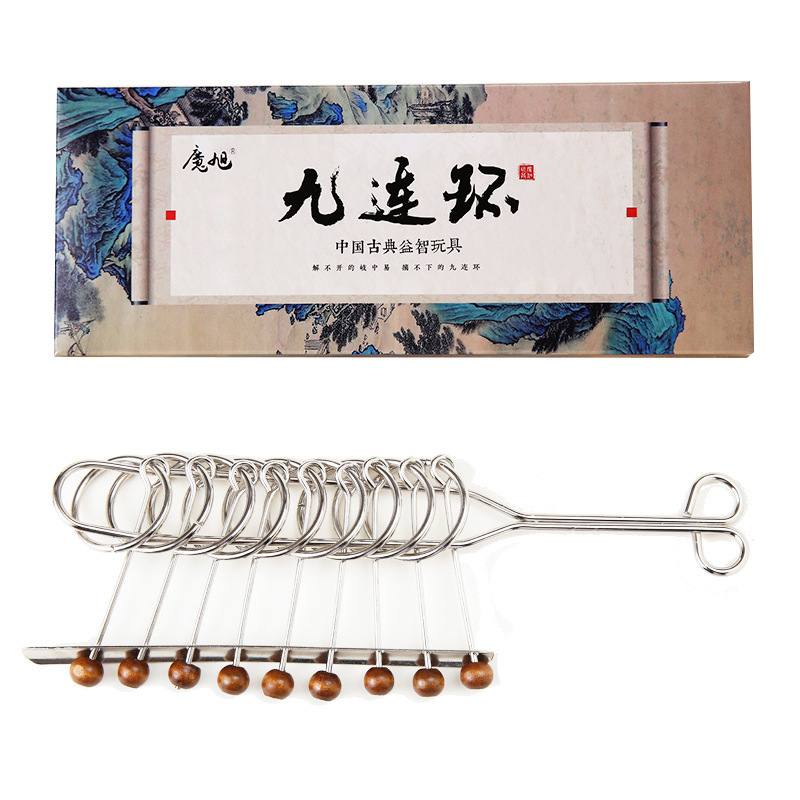 九連環シリーズの解環は卸売りの知力ボタンの8セットのabc金属の益智力ボタンの8セットを掛けます。|undefined