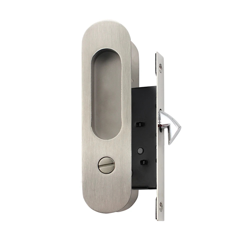 Acero inoxidable 304 bloqueo de puerta deslizante ovalada puerta deslizante de madera deslizante bloqueo de gancho de puerta deslizante incrustado bloqueo de gancho de puerta