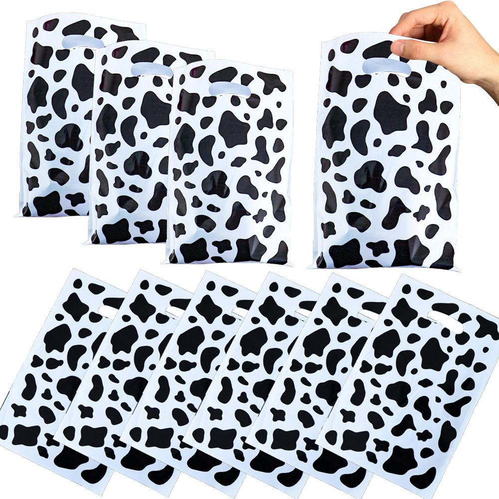 Vacas blancas y negras estampadas vajilla de fiesta bandeja de papel papel papel papel papel papel papel papel regalo bebé fiesta animales de granja decoración temática