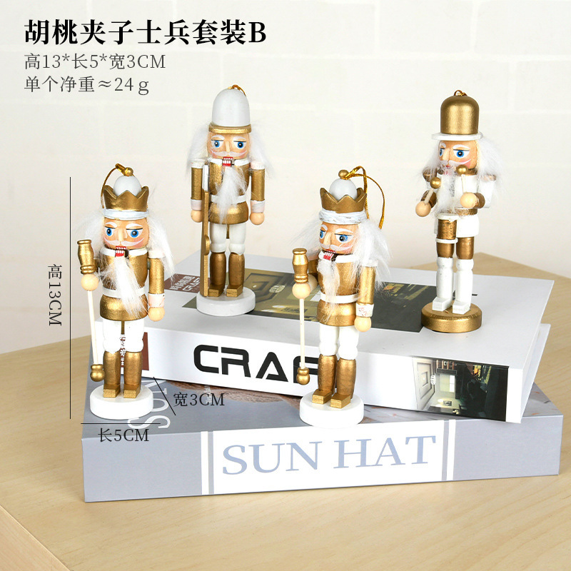 Cascanueces de estilo europeo, habitación de soldado, decoración de sala de estar, juguetes de madera, marionetas, adornos, colgantes, colgantes de Navidad