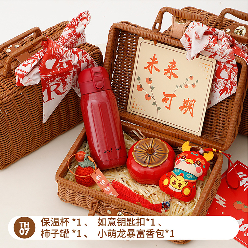 Sanba diosa Festival regalo práctico cesta de ratán de alta gama caja de regalo creativa empresa apertura tienda celebración actividad Grupo edificio regalo