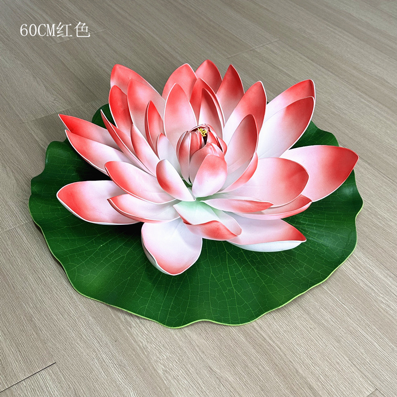 Loto de loto artificial piscina de lirio de agua pecera Buda Salón decorativo flor EVA agua flotante estilo pastoral suministro directo de fábrica