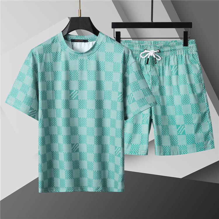 Set de manga corta de alta calidad, set de cuello redondo clásico, set de algodón impreso con letras para hombres y mujeres