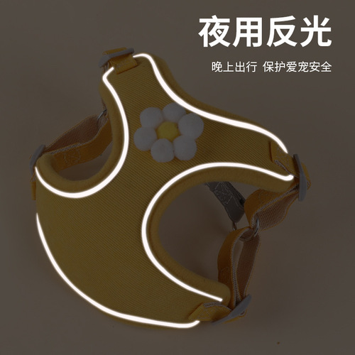 Dog traction rope three-dimensional cartoon accessories dog chest and back Teddy dog ​​walking rope cat walking rope to prevent the cat from breaking away when going out