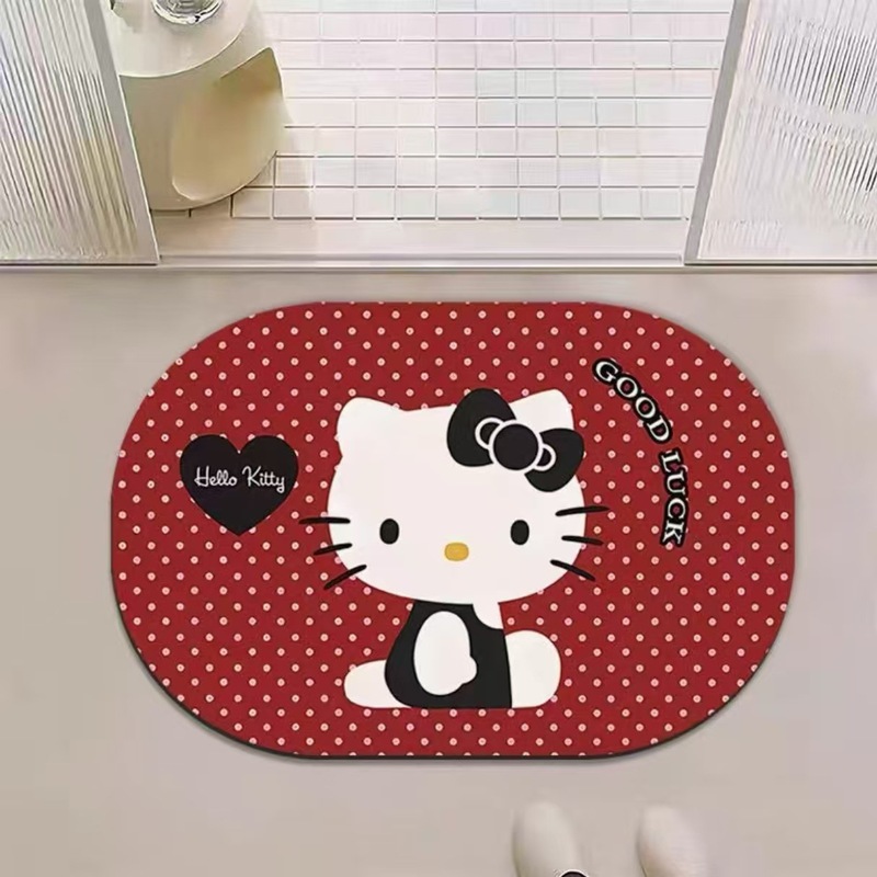 可爱凯蒂猫地垫hellokitty浴室吸水脚垫耐脏耐磨易打理脚垫可代发|undefined