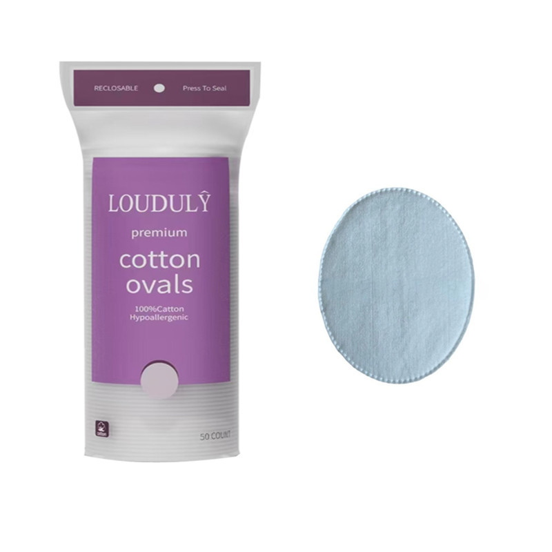 Discos de algodón redondos estilo inglés, algodón spunlace, algodón acolchado compuesto de tres capas, discos desmaquillantes con borde cosido y relieve, engrosados.