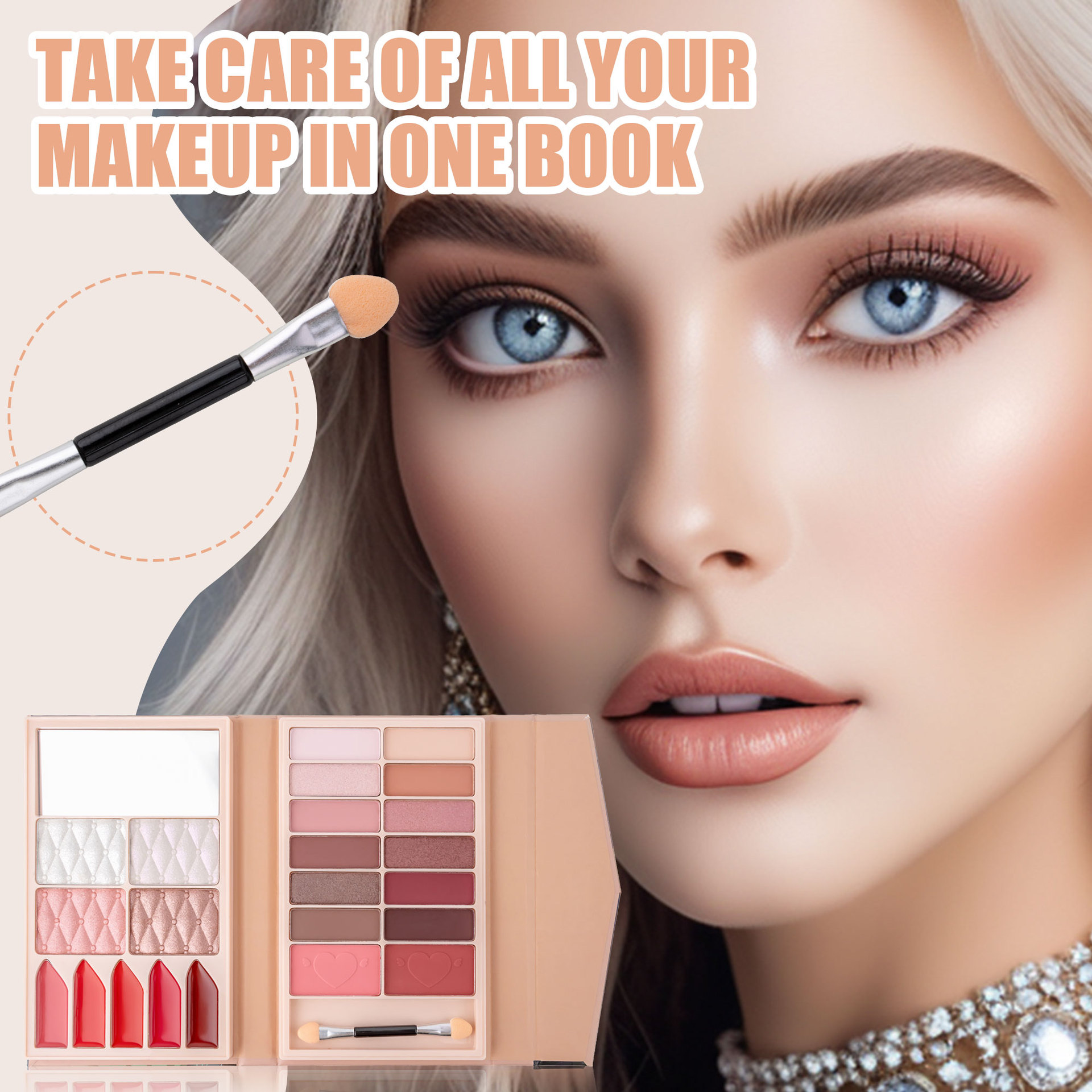 Cross-border bestseller multi-functional all-in-one makeup palette, matte pearlescent eyeshadow, lipstick, blush, contour and highlight all-in-one beauty makeup undefined