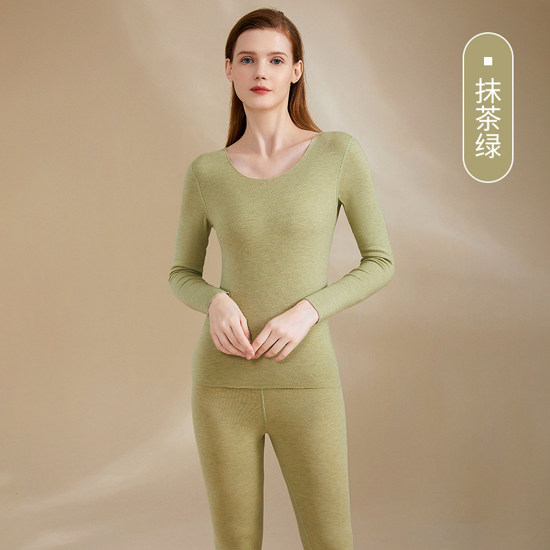 A級デロンカシミヤシルク蓄熱シームレス保温下着セット カップル向け 秋冬10A抗菌秋服秋パンツ