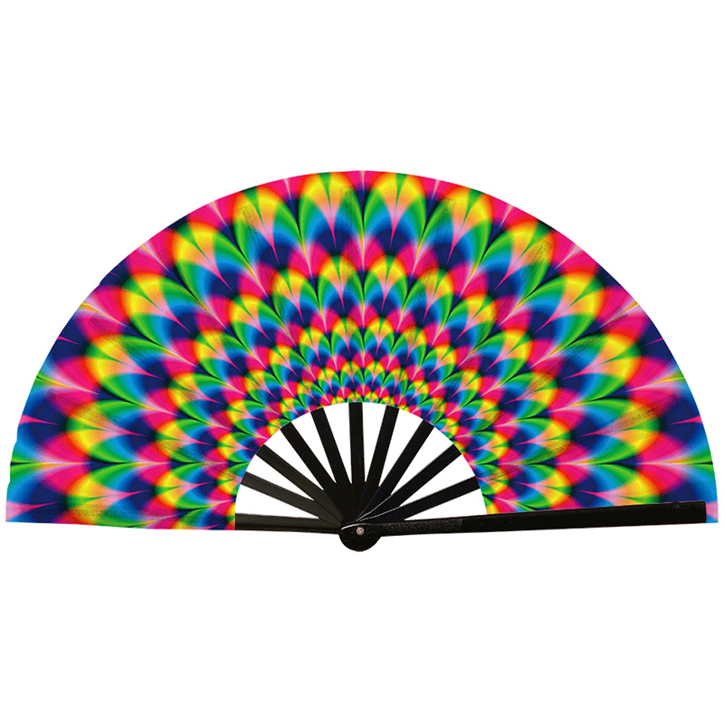 Abanico Plegable de Kung Fu de Plástico, Colorido, para Conciertos y Fiestas