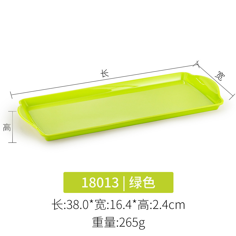 Super grueso A5 bandeja de melamina comercial rectangular con mango plato de comedor de jardín de infantes de plástico pan de exhibición plato de doble oreja