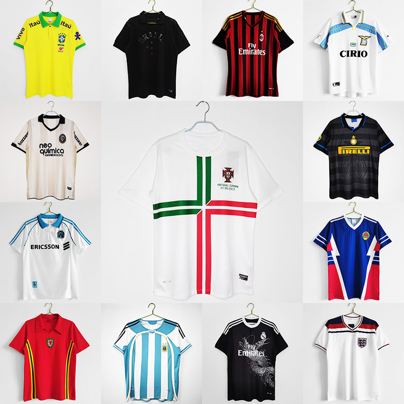 Cross-Border Wholesale Retro Football Jerseys Brazil East Germany Home France Paris Manchester United H Manchester America Football