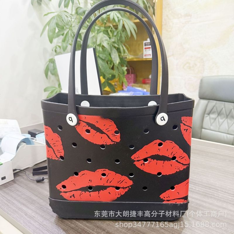 欧米の大型EVAビーチバッグ多機能収納バッグ女性用ハンドバッグDIY穴バッグ大容量スポット|undefined