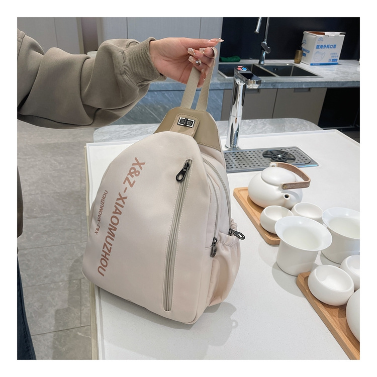Cross-border women's multi-functional backpack, canvas chest bag, single-shoulder crossbody bag, multi-layered casual large-capacity bag undefined