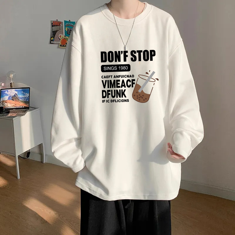 Heavy Weight 2025 Autumn and Winter Round Neck Long-Sleeved T-Shirt Men's Tops Trendy Brand Teenagers Handsome Casual Loose Bottoming Shirt Heavy Weight 2025 Autumn and Winter Round Neck Long-Sleeved T-Shirt Men's Tops Trendy Brand Teenagers Handsome Casual Loose Bottoming Shirt