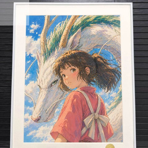 Spirited Away Miyazaki Hayao Chihiro and Amber Hayao Hayashi Anime Decorative Painting Frame Spirited Away Miyazaki Hayao Chihiro and Amber Hayao Hayashi Anime Decorative Painting Frame
